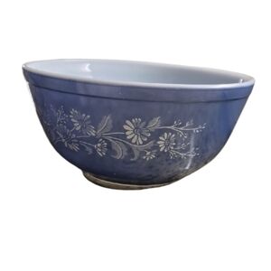 Pyrex vintage blue Floral Mixing Bowl